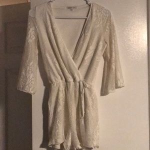 Lined crochet romper